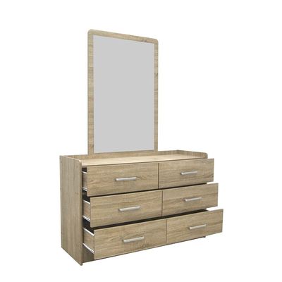 Supreme 6-Drawer Master Dresser with Mirror - French Sonoma Oak - With 2-Year Warranty