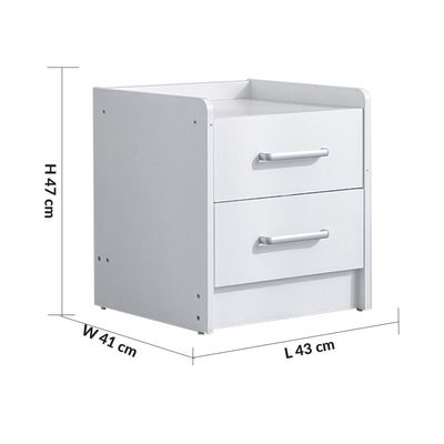 Supreme 2-Drawer Nightstand - White - With 2-Year Warranty