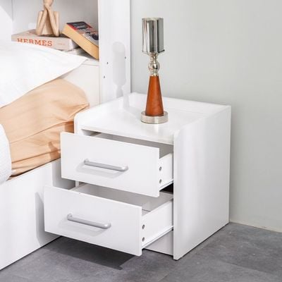 Supreme 2-Drawer Nightstand - White - With 2-Year Warranty