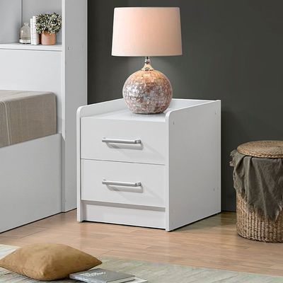 Supreme 2-Drawer Nightstand - White - With 2-Year Warranty