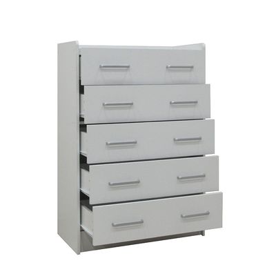 Supreme Chest of 5 Drawers - White - With 2-Year Warranty