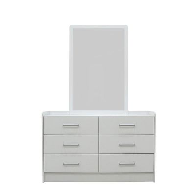 Supreme 6-Drawer Master Dresser with Mirror - White - With 2-Year Warranty