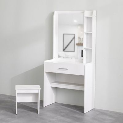 Supreme 1-Drawer Tall Dresser with Stool - White - With 2-Year Warranty