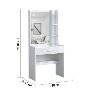 Supreme 1-Drawer Tall Dresser with Stool - White - With 2-Year Warranty