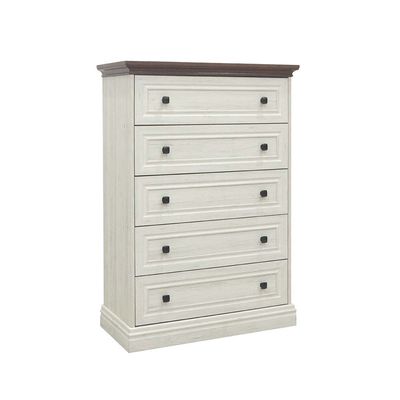 Pioneer Chest of 5 Drawers - White Oak/Brown - With 2-Year Warranty 