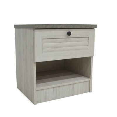 Zenith 1-Drawer Nightstand - White Oak/Cement - With 2-Year Warranty