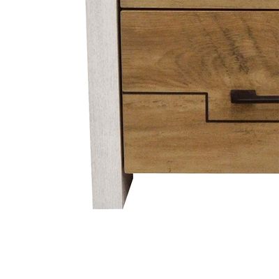 Swann 2-Drawer Nightstand - Summer Oak/Pearl White - With 2-Year Warranty