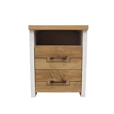 Swann 2-Drawer Nightstand - Summer Oak/Pearl White - With 2-Year Warranty