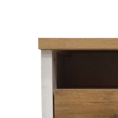 Swann 2-Drawer Nightstand - Summer Oak/Pearl White - With 2-Year Warranty