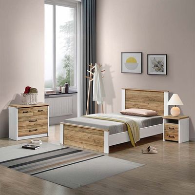 Swann 2-Drawer Nightstand - Summer Oak/Pearl White - With 2-Year Warranty