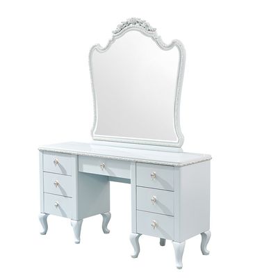 Bluebell Dressing Table With Mirror + Stool   - Light Blue