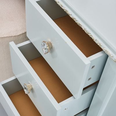 Bluebell Dressing Table With Mirror + Stool   - Light Blue