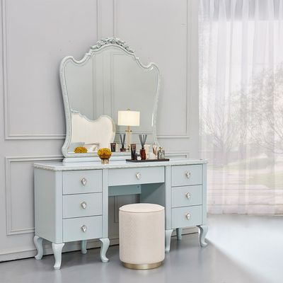 Bluebell Dressing Table With Mirror + Stool   - Light Blue