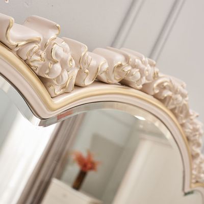 Jasmine Dressing Table With Mirror + Stool   - Light Beige