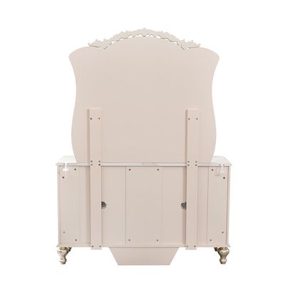 Jasmine Dressing Table With Mirror + Stool   - Light Beige