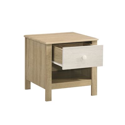 Kelly 1 Drawer Nightstand-White Ash+Sonoma Oak