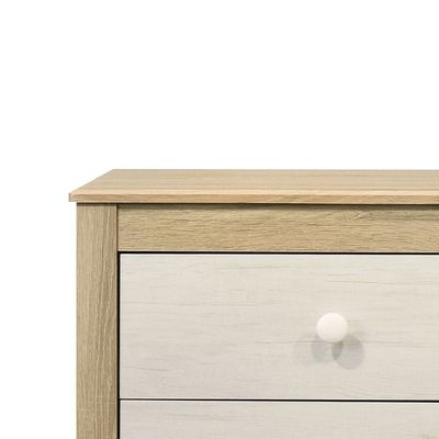 Kelly 6 Drawers Master Dresser-White Ash+Sonoma Oak