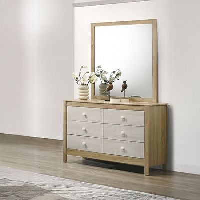 Kelly Mirror for Dressers-White Ash+Sonoma Oak