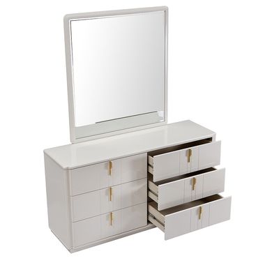 Lintell Dresser With Mirror And Stool - Cream