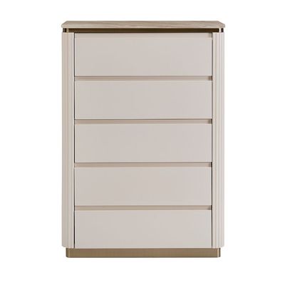 Ashton Chest Of 5 Drawer - Beige/Brushed Gold