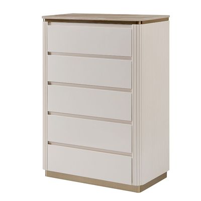 Ashton Chest Of 5 Drawer - Beige/Brushed Gold