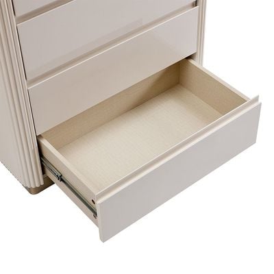 Ashton Chest Of 5 Drawer - Beige/Brushed Gold