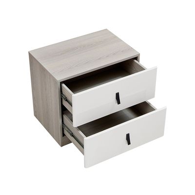 Trevor 2 Drawer Night Stand - Beige / L. Grey