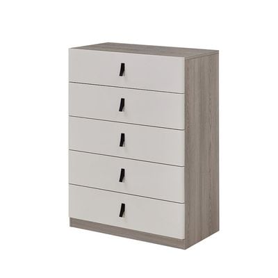 Trevor Chest Of 5 Drawer - Beige / L. Grey