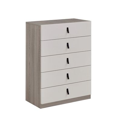 Trevor Chest Of 5 Drawer - Beige / L. Grey