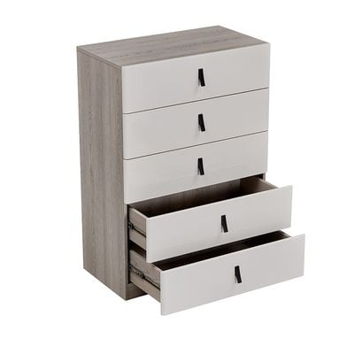 Trevor Chest Of 5 Drawer - Beige / L. Grey