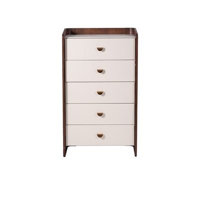 Alhamra 5 Drawer Chest Cabinet - D.Brown/White/Green