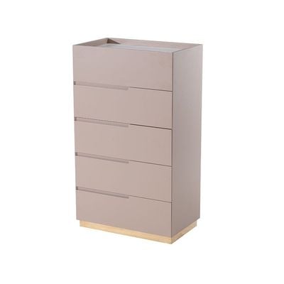 Allayal 5 Drawer Chest Cabinet - White/Beige/Gold