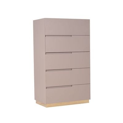 Allayal 5 Drawer Chest Cabinet - White/Beige/Gold