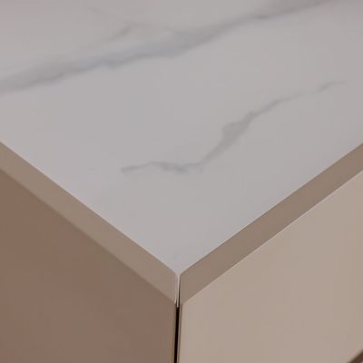 Allayal 5 Drawer Chest Cabinet - White/Beige/Gold