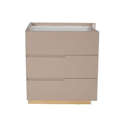 Allayal Dresser With Mirror & Stool - White/Beige/Gold