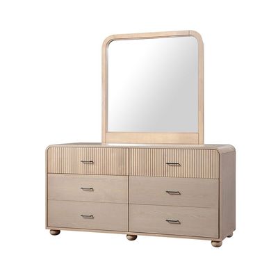 Charleston 6 Drawer Dresser with Mirror - Natural/Ashwood