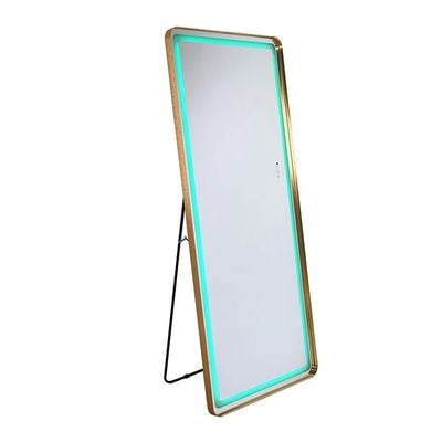 Oakleaf Floor Mirror with RGB LED Lights + Bluetooth Speaker & Touch Screen Button - Gold - With 2-Year Warranty