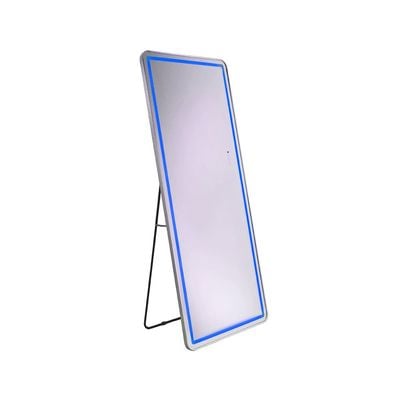 AIric Floor Mirror with Multi-color RGB LED Lights + Bluetooth Speaker & Touch Screen Button - Silver - With 2-Year Warranty