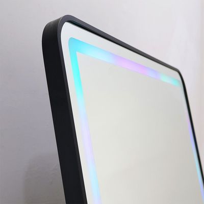 AIric Floor Mirror with Multi-color RGB LED Lights + Bluetooth Speaker & Touch Screen Button - Black - With 2-Year Warranty