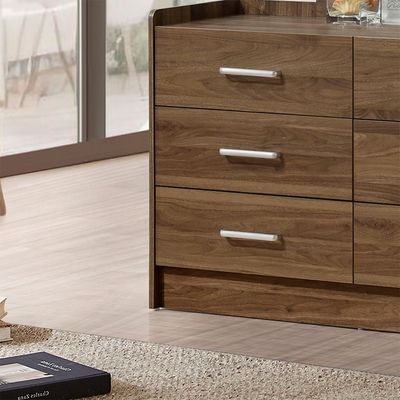 Supreme 6Drawers Master Dresser W/Mirror-Light Walnut