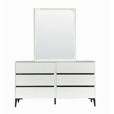 Santelmo 6 Drawer Dresser with Mirror - HG Light Beige