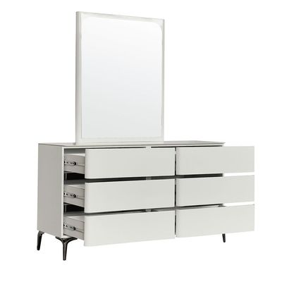 Santelmo 6 Drawer Dresser with Mirror - HG Light Beige
