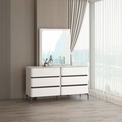 Santelmo 6 Drawer Dresser with Mirror - HG Light Beige