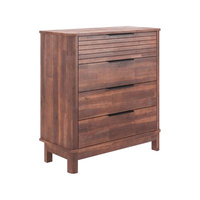 Artisan Solid Wood Chest Of 4Drawers-Maroon Oak