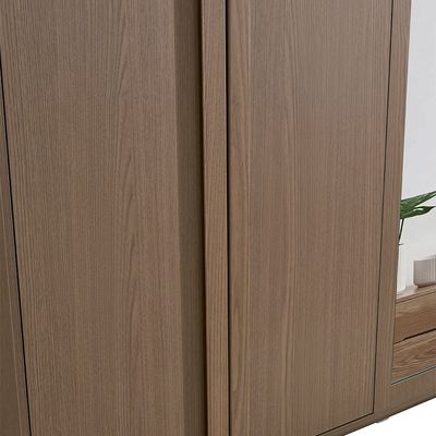 Allison 3 Door Wardrobe W/Mirror- Natural Oak