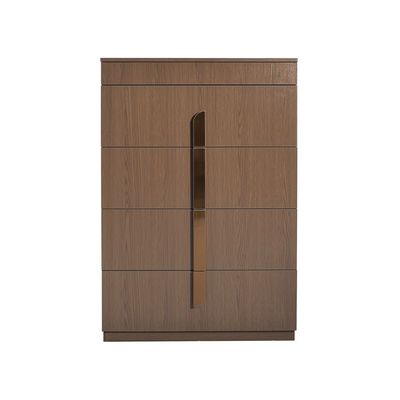 Ronin Chest of 4 Drawers with Top Open Mirror & Jewelry Storage - Walnut/Bronze - With 2-Year Warranty 