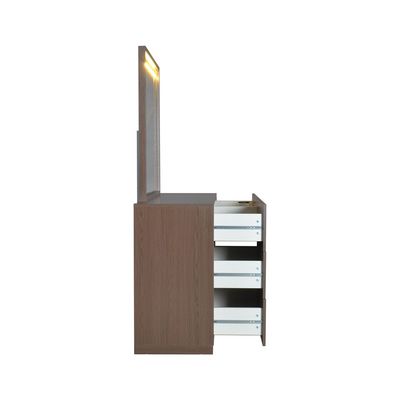 Ronin Dresser with Mirror with LED - Walnut/Bronze - With 2-Year Warranty
