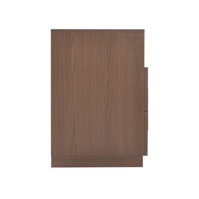 Ronin Night Stand with Wireless Charger and LED Light - Walnut/Bronze - With 2-Year Warranty