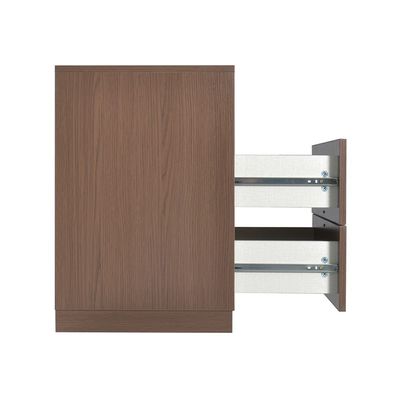 Ronin Night Stand with Wireless Charger and LED Light - Walnut/Bronze - With 2-Year Warranty