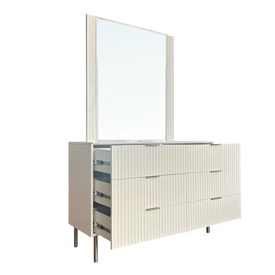 Orion Dresser With Mirror - Beige/Brushed Gold